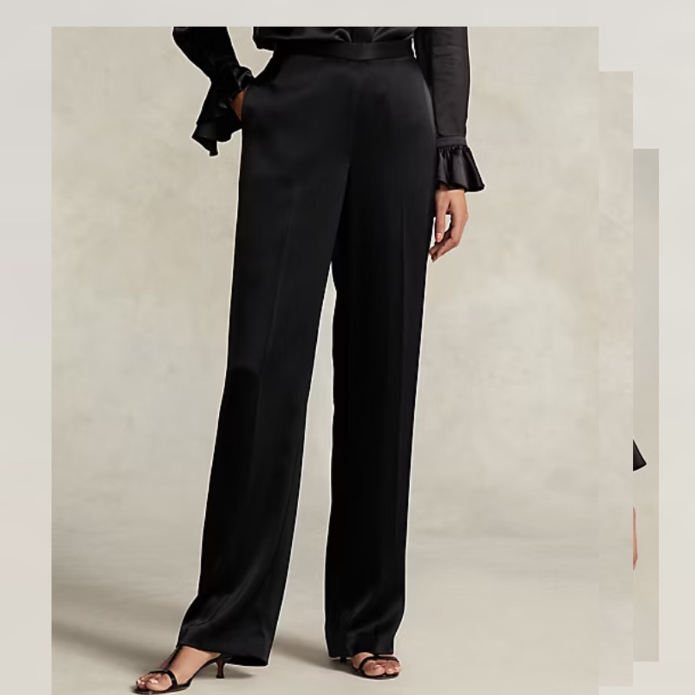 POLO Ralph Lauren Straight Leg Double Faced Satin Trouser - Picture 2 of 12